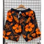 Quần short đi biển thời trang unisex in họa tiết dâm bụt 3D, quần short kỳ nghỉ dáng rộng nhanh khô