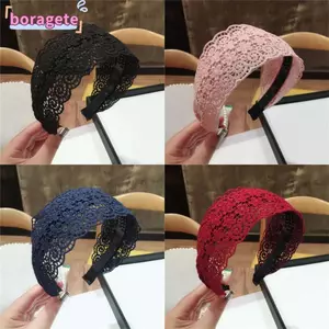 Băng đô BORAGETE, Băng đô quấn tóc ren nữ, Kẹp tóc chống trượt rộng ngọt ngào