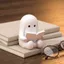 THEGIRL8B Tượng Đọc Sách Ma, Tượng Thủ Công Sưu Tập Đồ Trang Trí Ma Dễ Thương, Quà Tặng Cổ Điển Thể Hiện Nhựa Thu Nhỏ Hình Để Bàn Dễ Thương Trang Trí Nhà Cửa