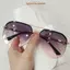 Kính râm nửa khung IAPPORTUNIA, Kính râm gọng vuông cổ điển thời trang, Kính râm nam nữ cổ điển Kính râm kim loại ngoài trời