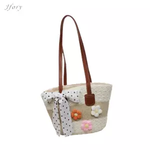 Jfory Túi Tote Dệt Dung Tích Lớn Túi Đeo Vai Mùa Hè Túi Xách Du Lịch Đi Biển Satchel Cho Nữ Sử Dụng Hàng Ngày