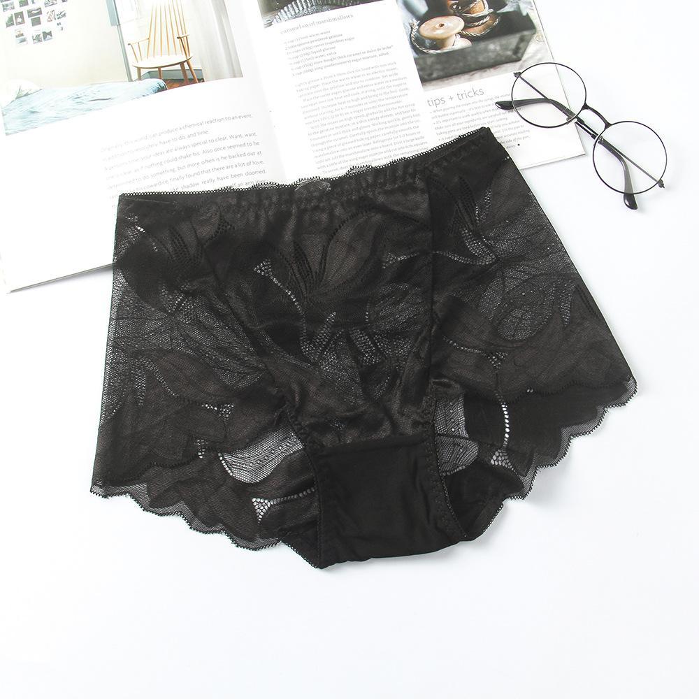 Quần Lót Nữ Ren Gợi Cảm Cạp Cao, Đáy Cotton Thoáng Mát, Co Giãn Tốt