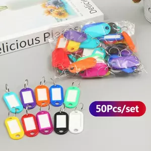 50 Chiếc Móc Khóa Nhiều Màu Sắc Thẻ Chìa Khóa Nhãn ID Tên Phòng Địa Chỉ TEL Số Bút Chìa Khóa Thẻ Hành Lý Có Vòng Chia VN