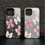 Ốp lưng iPhone họa tiết nơ hồng trắng IMD phù hợp cho iPhone 17 16 15 14 13 12 11 Pro Max Plus X Xr Xs Max 7 8 Plus