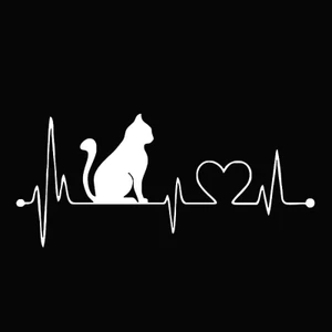 Miếng Dán Phía Sau Xe Mèo Xước Cửa Sổ Kính Miếng Dán Hoa Hoạt Hình Trang Trí ECG Ốp Lưng Độc Đáo