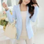 Thời Trang Nữ Dài Tay Chắc Chắn Áo Blazers Nữ Công Sở Nữ OL Work Top Phù Hợp Với Áo Khoác Ngoài
