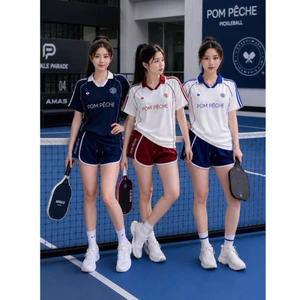 Sét Áo Thun Lạnh & Quần đùi gió Pompeche tập pickleball, cầu lông, tennis, golf mềm mát thoải mái vận động