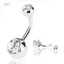 PNPIA- 7 Cái / bộ Thép Không Gỉ Pha Lê Bụng Nút Nhẫn Rốn Cơ Thể Trang Sức Xuyên