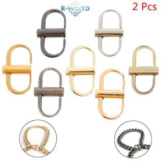 E-WOITD 2X Có Thể Điều Chỉnh Kim Loại Bule Kẹp Túi Xách Dây Xích Chiều Dài Ngắn Túi Phụ Kiện E-WOITD