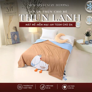 Chăn hè thú bông cho bé thêu hoạt hình 3D đáng yêu dễ thương Memminbedding Luxury an toàn cho da