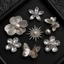 Set Charm Hoa Bạc Đính Đá Pha Lê Bướm Kim Loại Cao Cấp Phong Cách Sang Trọng Luxury Crystal Collection