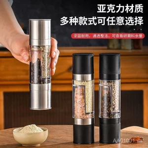 Máy mài bằng thép không gỉ hai đầu sử dụng bằng tay Freshly Ground Tứ Xuyên Tiêu đen Tiêu gia dụng Chai gia vị muối biển Hạt mài