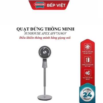 QUẠT ĐỨNG TUẦN HOÀN THÔNG MINH SUNHOUSE APEX APF7318GV, Điều khiển bằng giọng nói, điều khiển từ xa, chiều cao linh hoạt