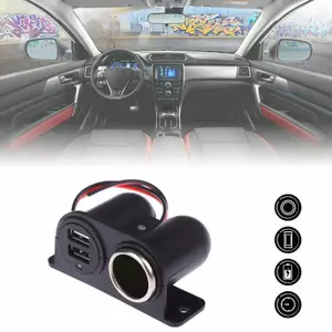 Ổ Cắm Điện 12V / 24V 2x Sạc USB Cắm Xe Hơi Tru mới