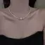 AqToCna Bạc Vỡ Ngọc Trai Mặt Dây Chuyền Nelace Opal Dây Xích Sáng Bóng Nữ Tính Khí Trang Sức Choker Nelace Trang Sức Cưới Quà Tặng Sinh Nhật AqToCna