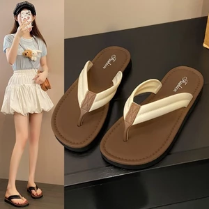 Dép xỏ ngón đi biển phẳng Giày nữ mặc ngoài mùa hè Dép mềm du lịch bên bờ biển Dép xỏ ngón YOPT
