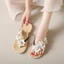 Vải Hoa Flip-Flops Nữ Mùa Hè Mặc Ngoài Thời Trang Chống Trơn Trượt Flat Flip-Flops Giày Đi Biển Nữ LQJQ