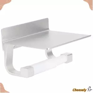 Hộp đựng giấy CHEESELY, Hộp đựng giấy vệ sinh bằng nhôm đa chức năng, Giá đựng khăn giấy treo tường chắc chắn bằng bạc bền bỉ Phòng tắm Nhà vệ sinh nhà bếp