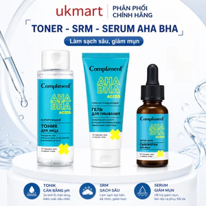 Trọn bộ Compliment AHA BHA làm sạch sâu, giảm viêm & mụn