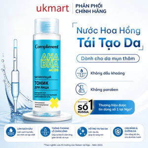 Toner AHA/BHA Compliment No Problem Cân Bằng Độ pH, Giảm Tiết Bã Nhờn,Tái Tạo Da Dầu Mụn 200ml