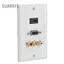 Guansfs HDMI VGA Tấm ốp tường 3 cổng 1.4 Hỗ trợ 4K và Video âm thanh nổi thành phần đi qua bảng điều khiển ổ cắm