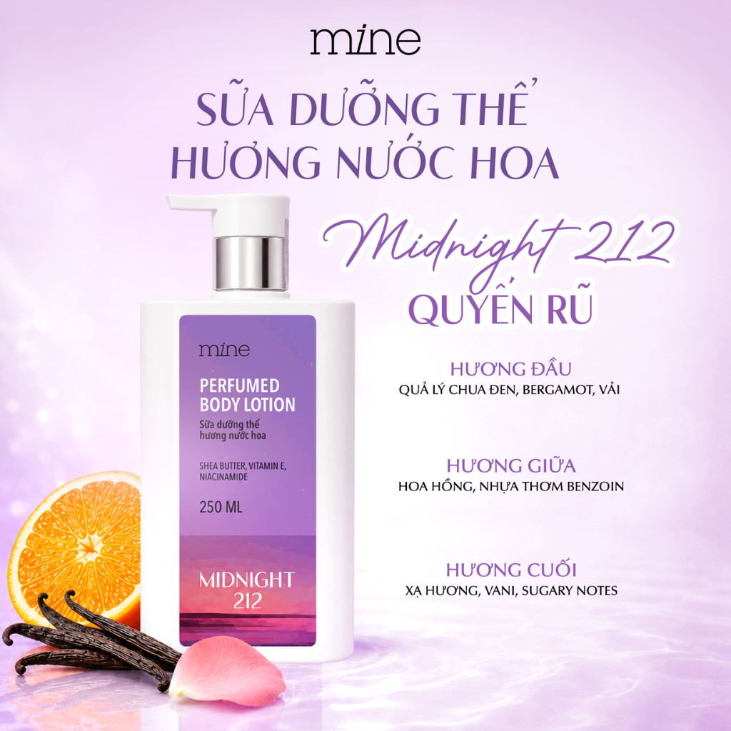 [TẶNG KEM Ủ TÓC 490K] Sữa Dưỡng Thể Mine Perfumed Body Lotion Hỗ Trợ Nuôi Dưỡng Da Mịn Màng Sáng Khỏe 250ml