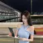 Phong cách Hàn Quốc Hot Girl Off-the-Shoulder Bow Top Nữ Mùa hè Slim-fit Slimmer Look Tay áo ngắn màu xanh nhạt