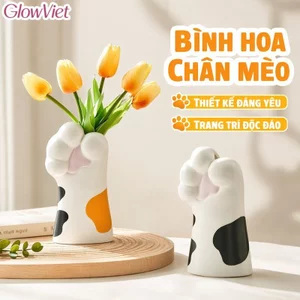 Bình Hoa Gốm Hình Chân Mèo Dễ Thương Cắm Hoa Trang Trí Bàn Làm Việc Phòng Khách Góc Học