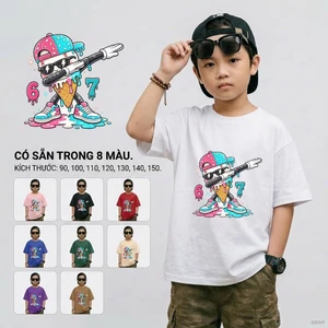 Áo thun bé trai form rộng Năng động Mềm mịn bé 2-12 tuổi