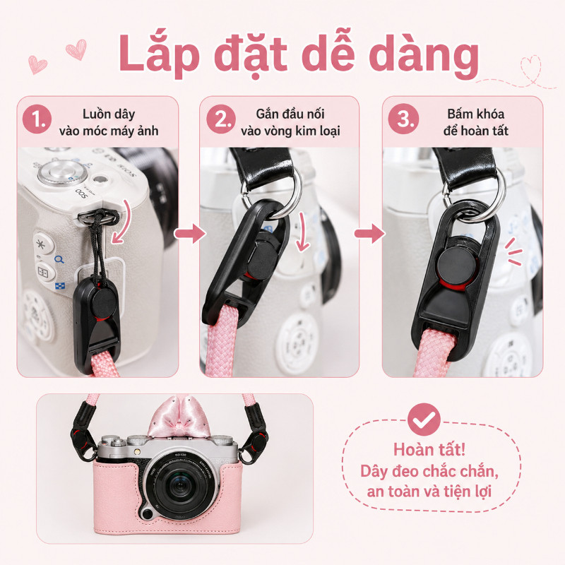Dây Đeo Máy Ảnh Cao Cấp - Tương Thích Đa Hãng, Vừa Thời Trang Bền Bỉ, Đồng Hành Sáng Tạo