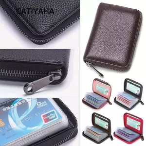 Ví da CATIYAHA Thời trang 20 vị trí Dây kéo Thẻ đa chức năng