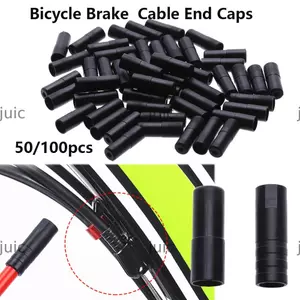 JUIC 50 / 100 Chiếc Vỏ Cáp Ngoài Màu Đen MTB Xe Đạp Phụ Kiện Mũ Nhựa Đầu Uốn