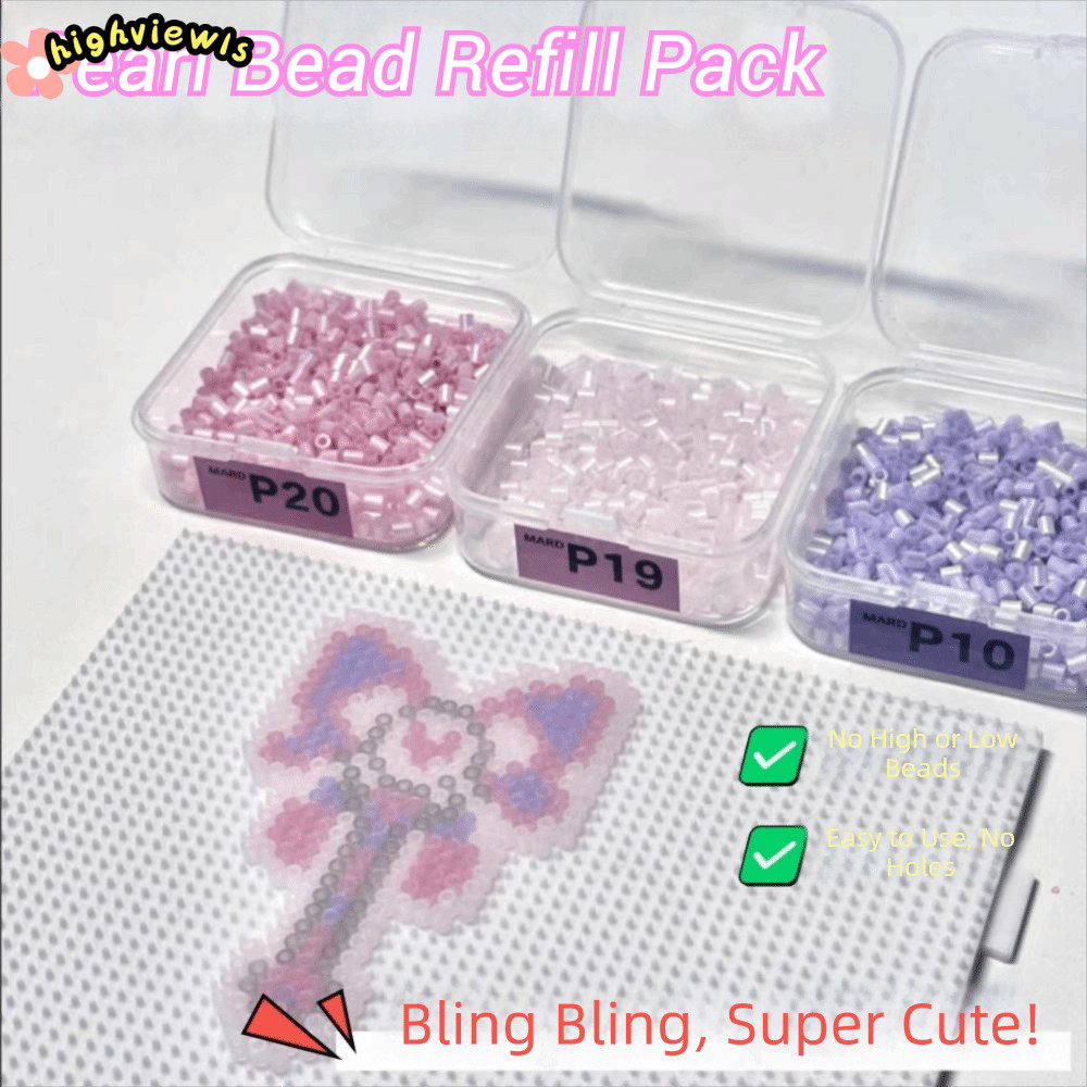 HIGHVIEWLS Ngọc Trai Perler Hạt, Handmade 2.6mm Perler Hạt, 23 Màu Bấm Nhiệt Handmade DIY Perler Hạt