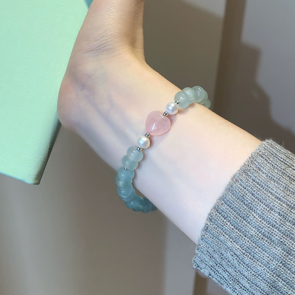 Vòng tay Chalcedony tự nhiên trong suốt phong cách Trung Quốc mới