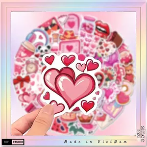 100 Sticker Dễ Thương Màu Hồng Ngọt Ngào Nguyên Tố Vật Thể Hoa Văn Tinh Tế PVC Đóng Hộp Dán Học Sinh DIY Văn Phòng Phẩm