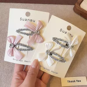 Kẹp tóc nơ Satin Kẹp tóc gãy phong cách công chúa dễ thương