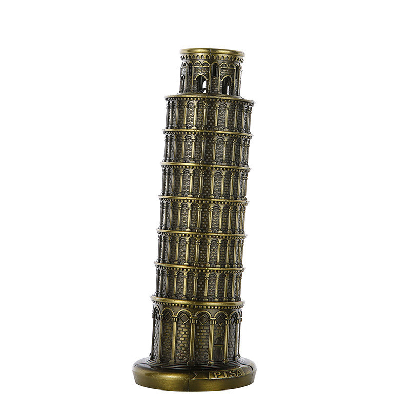 Mô hình kim loại tháp nghiêng Pisa để bàn BL79 tượng châu Âu cao 15 - 20cm