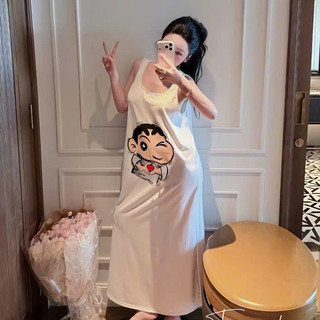 Váy 2 Dây Shin Bắn Tim Double - SixĐầm Suông Chất Cotton Mềm Mịn .