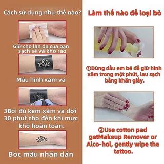 Mực xăm tạm thời tự làm, 4 màu có thể tái sử dụng, chống thấm nước, dễ sử dụng, màu sắc sống động, hình dán xăm tạm thời