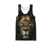 Tiger Lion 3D Nam Tank Top, Animal Gym Street Vest, Áo thun thể hình không tay mềm mại thoáng khí