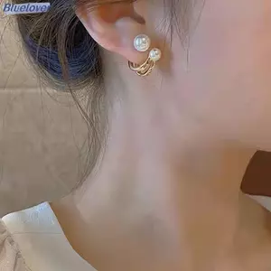 Bluelover Mới Retro Ánh Sáng Sang Trọng Ngọc Trai Bông Tai Hàn Quốc Đơn Giản Trang Sức Tiệc Giáng Sinh Cô Gái Tính Khí Phụ Kiện Dành Cho Người Phụ Nữ Mới