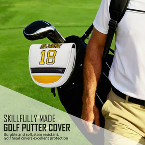 GOLF Club Cover Nối 18 Thêu Giữa Thanh Bảo Vệ Từ Tính Nắp Đệm Đồ Dùng GOLF