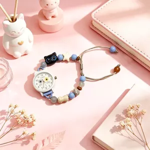 Kitty Yuan Shu Đồng hồ học sinh dễ thương Trẻ em Bé gái Trung học cơ sở Lớp học Xem thời gian Khuôn viên Sử dụng kuy