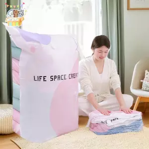 Không cần bơm Túi hút chân không Túi lưu trữ bằng nhựa lớn để lưu trữ quần áo nketspression Túi rỗng có phụ kiện du lịch ELWW