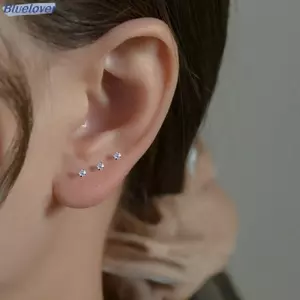 Bluelover 1 Chiếc Thép Titan Zircon Bông Tai Dành Cho Nữ Bé Gái Đảng Mới Mỹ Trang Sức Quà Tặng Mới