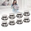 PYCOU 30 chiếc Khóa dây kim loại, Bật tắt đầu lò xo hạng nặng màu bạc sáng, Bật tắt lỗ đôi Chất liệu hợp kim Dây kéo cho dây rút