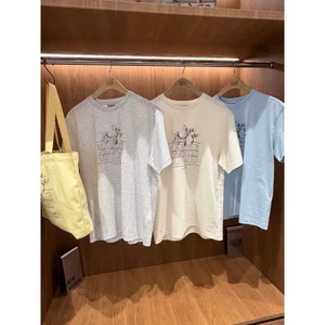 Áo thun cổ tròn dáng rộng in hình quả chanh ngắn tay Unisex đơn giản 0629