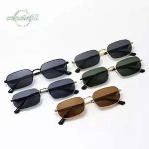 Kính râm vuông CATMALLER88, Thiết kế chân tam giác Kính râm kim loại khung vuông, Kính râm màu bảo vệ UV400 cổ điển Kính râm Unisex
