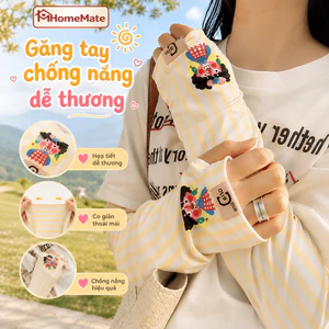 Găng Tay Chống Nắng Nữ HomeMate Ice Silk, Ống Tay Tất Tay Chống UV Mát Lạnh Kawaii Đi Xe