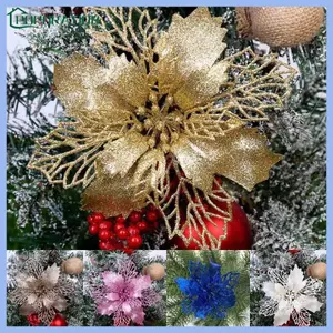 POP Mô Phỏng Long Lanh Poinsettia Cho Vòng Hoa Ngày Lễ Cưới Trang Trí Cây Giáng Sinh